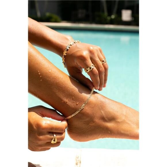 18K gold plated elephant anklet for women lucky charm jewelry made in Brazil - Picture 3 of 6